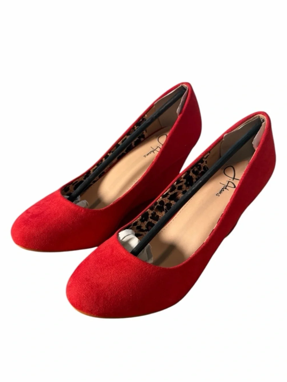 J. Adams Molli Red Suede Wedge Heels // Pinup Retro Office Siren Pump Size 7 NWT